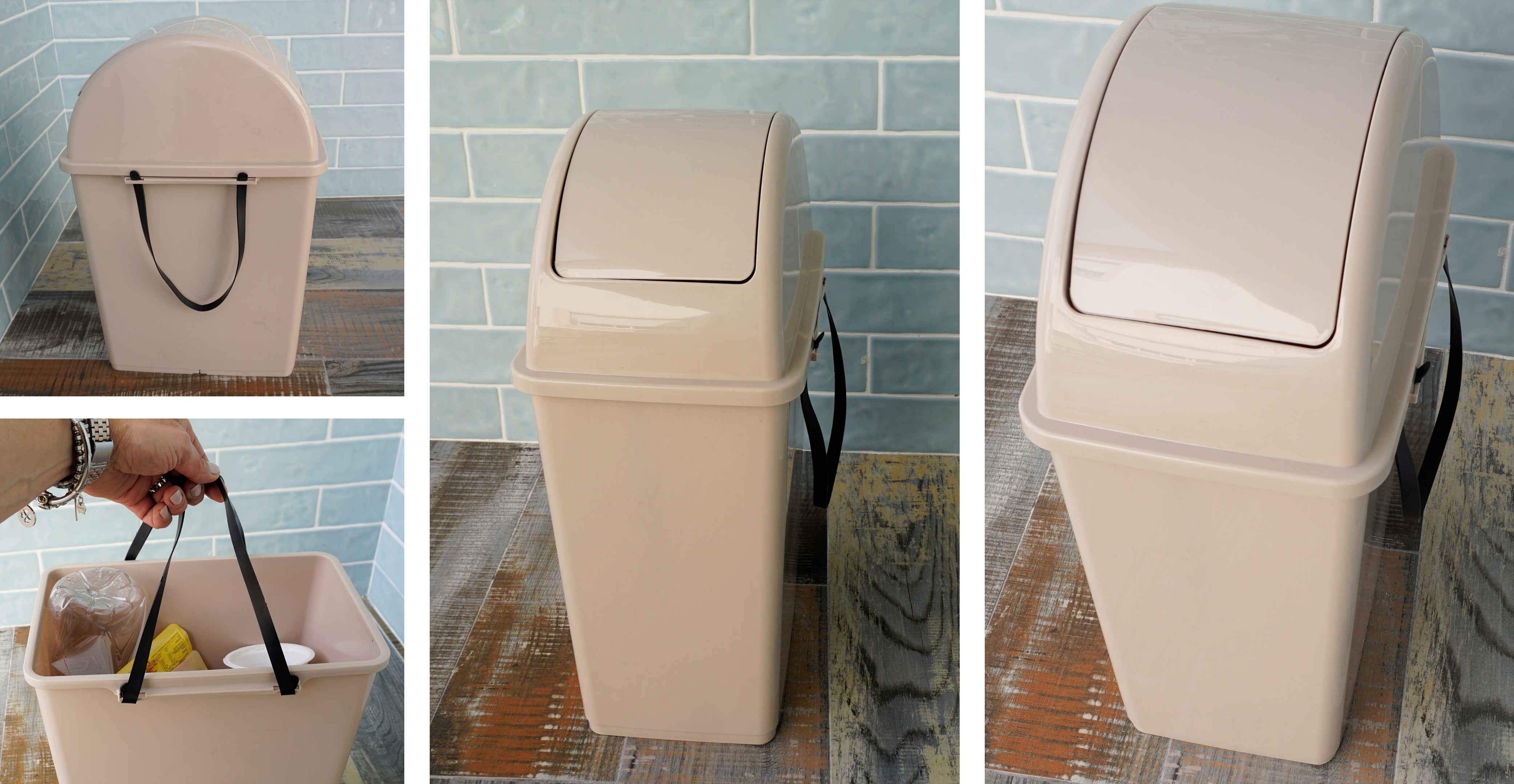 Caixote Lixo Cozinha Grande Capacidade Casa Cozinha Sala De Estar Plástico  Com Tampa De Polia Movendo Latas De Lixo Projeto De Compartimento De  Reciclagem Vertical,White : : Casa